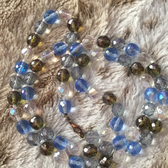 Blue Crystal Beaded Necklace - Picture 4 of 4